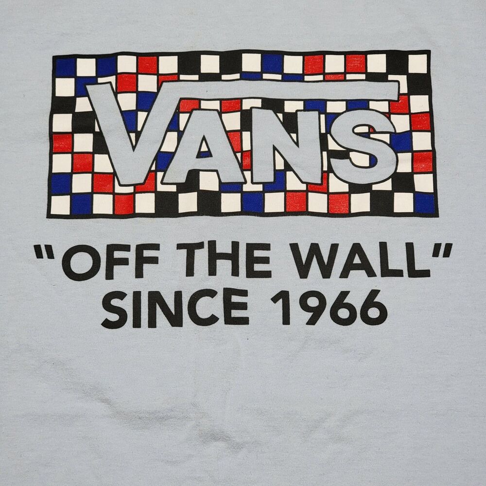 VANS SS Light Blue Tee "Off The Wall Since 1966" - Size Large